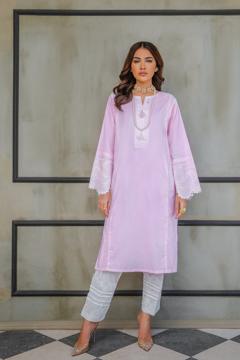 Cotton Lawn Kurta - Pink